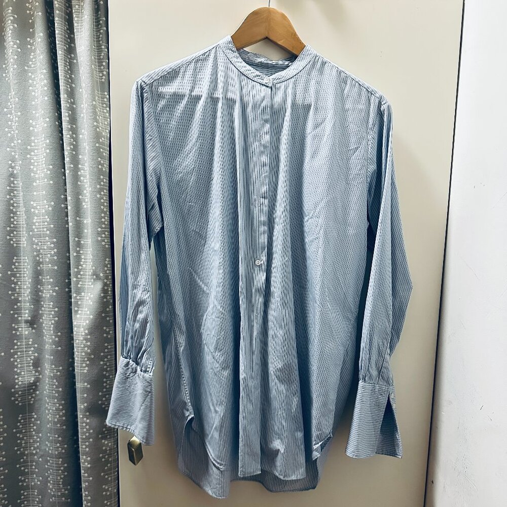 EUC Nili Lotan Faye Blue Striped Button-Up Shirt - Picture 4 of 9